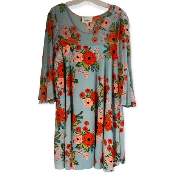 {Anthro} Paper Crown + Rifle Paper Co. Fluttered Blooms Swing Dress Blogger Fave - Picture 3 of 9